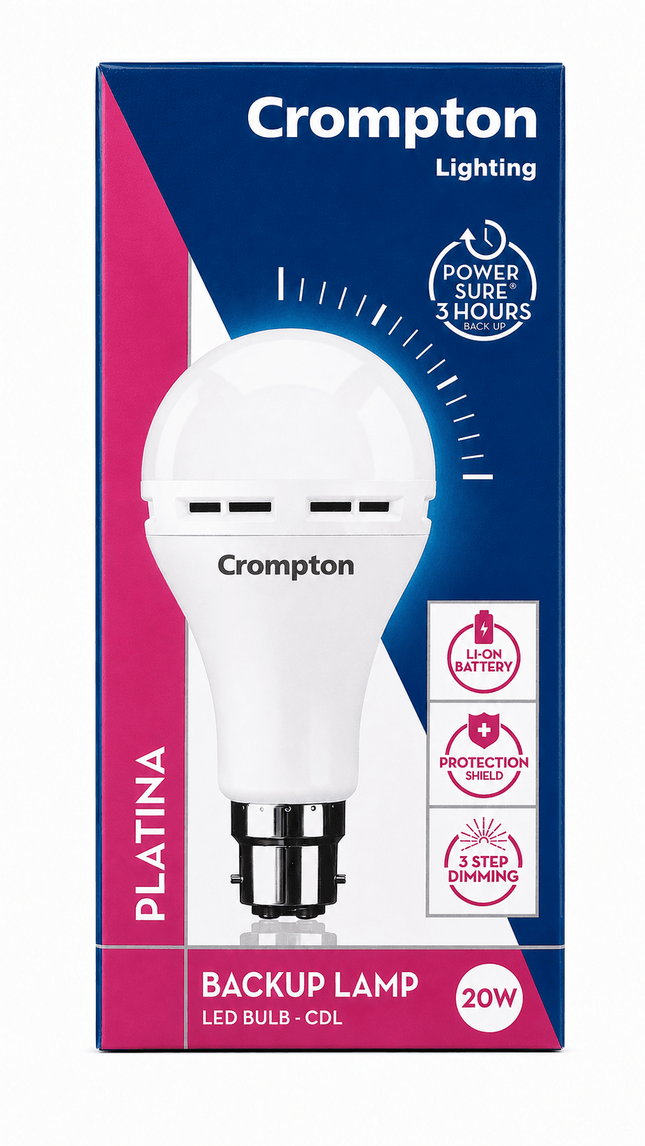 Crompton Platina Backup LED Bulb | Rechargeable Emergency Lamp| PACK 1