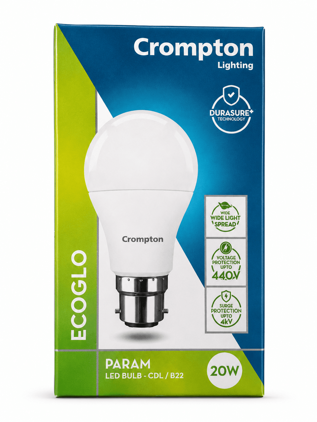 Crompton EcoGlo Param LED Bulb | B22 Base | Wide Light Spread | PACK 1 image 5