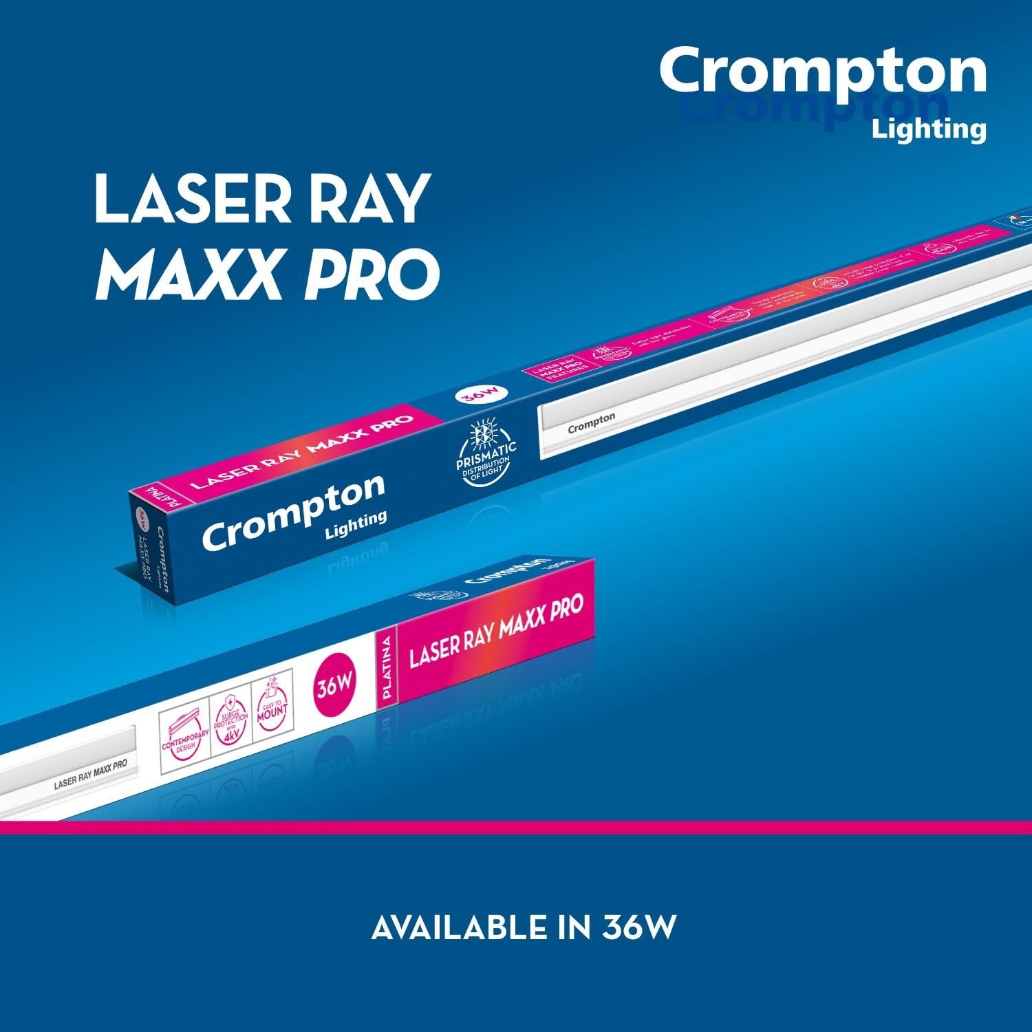 Crompton Laser Ray DMaxx LED Batten | PVC Body | Cool White | Pack of 1 image 7