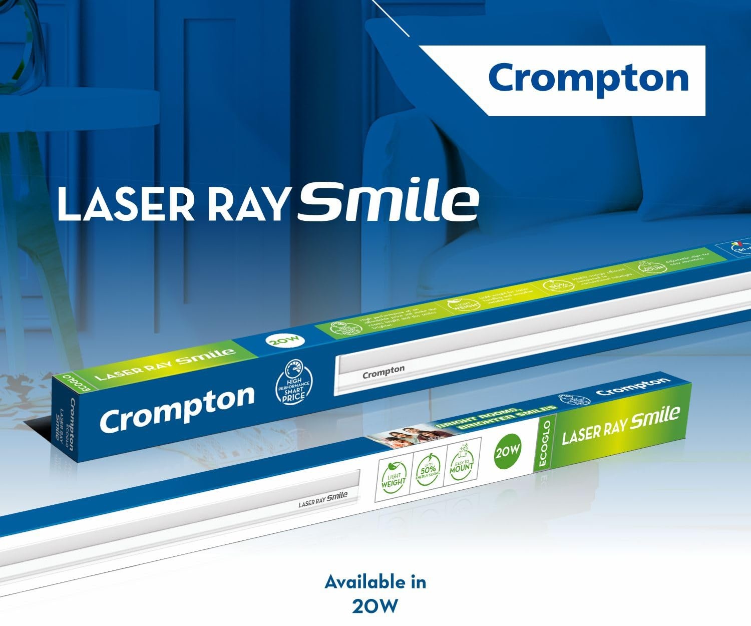Crompton Laser Ray DMaxx LED Batten | PVC Body | Cool White | Pack of 1 image 3
