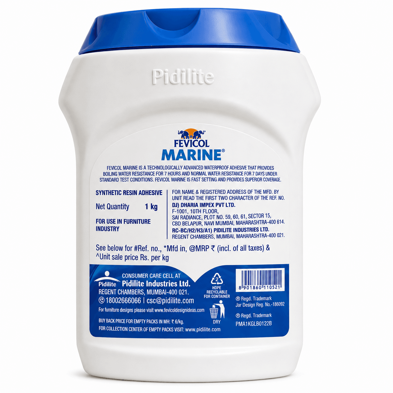 Fevicol Marine Waterproof Wood Adhesive | Water Resistance | 1 kg | Pack of 1 image 2