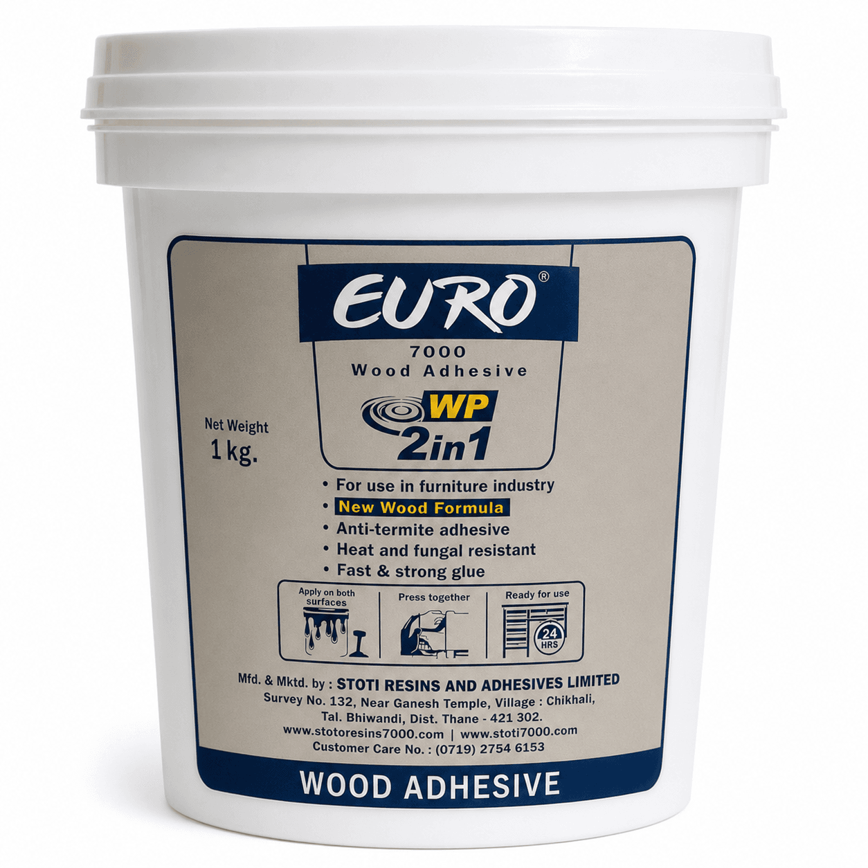EURO WP 2-in-1 Wood Adhesive | Waterproof & Fast Drying | 1 kg | Pack of 1 image 2