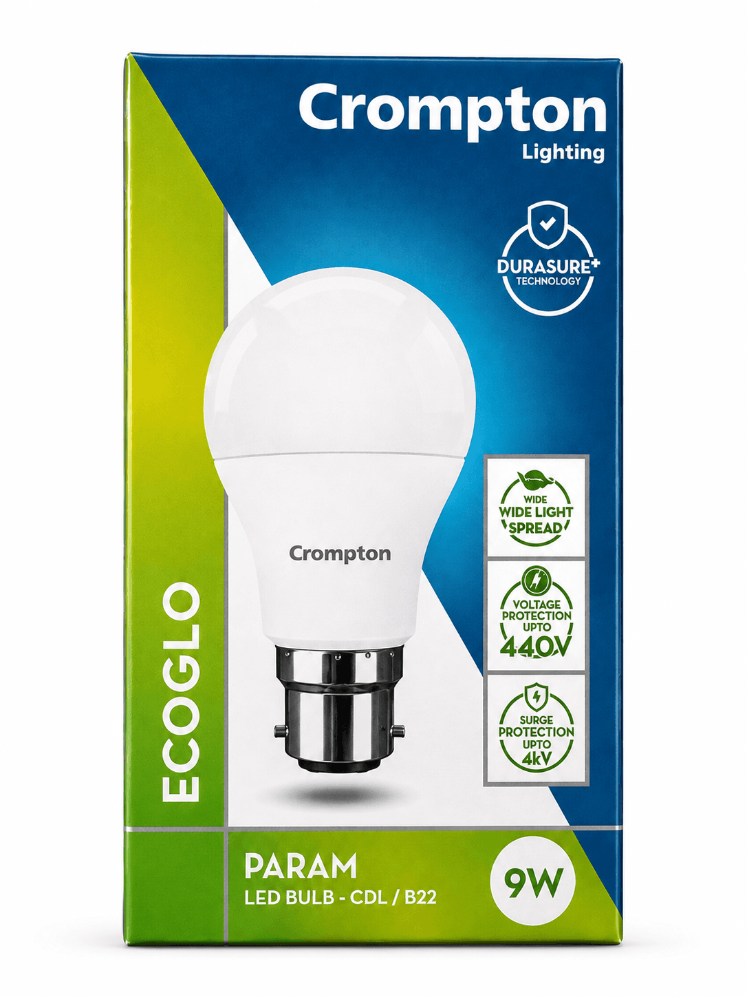 Crompton EcoGlo Param LED Bulb | B22 Base | Wide Light Spread | PACK 1 image 3