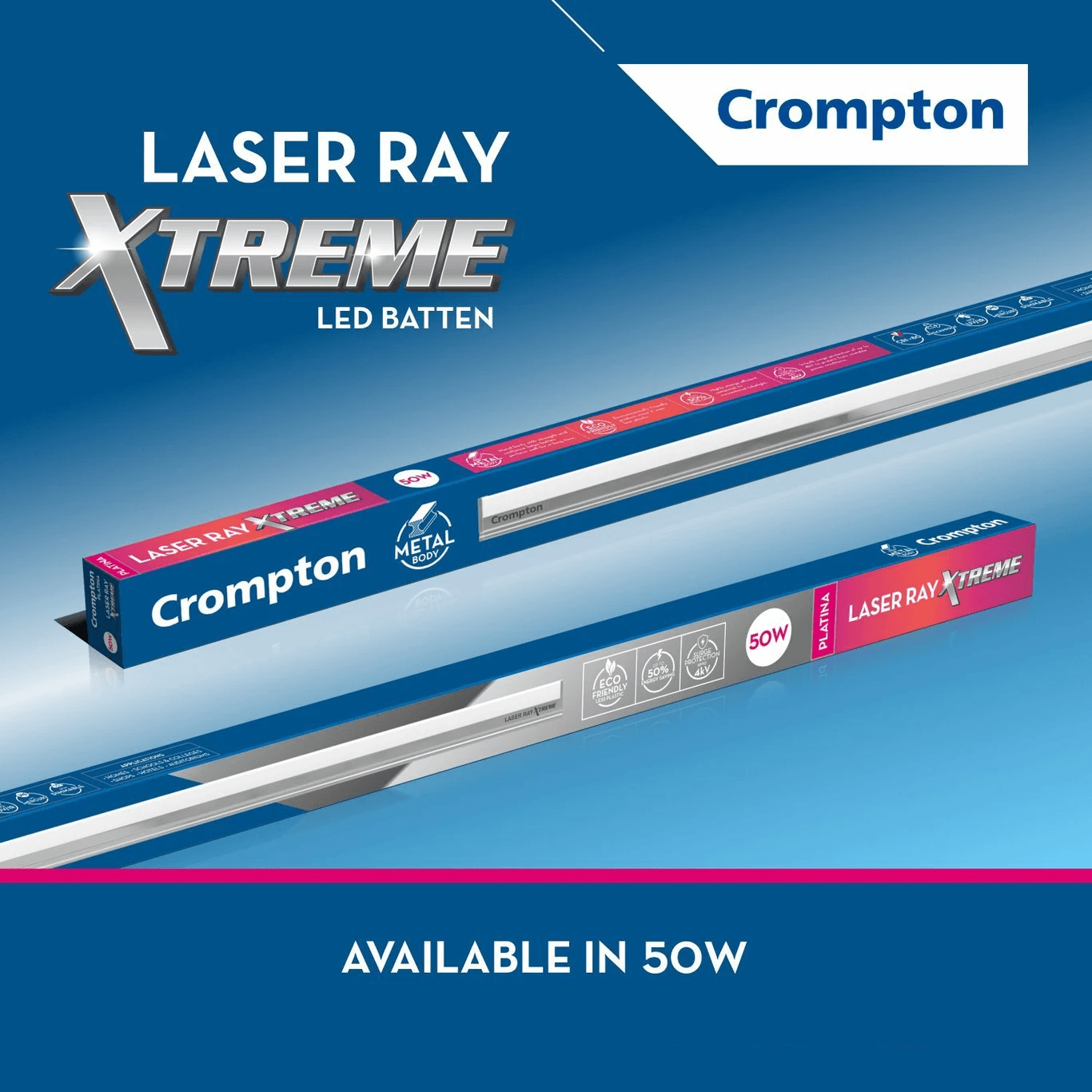 Crompton Laser Ray DMaxx LED Batten | PVC Body | Cool White | Pack of 1 image 8