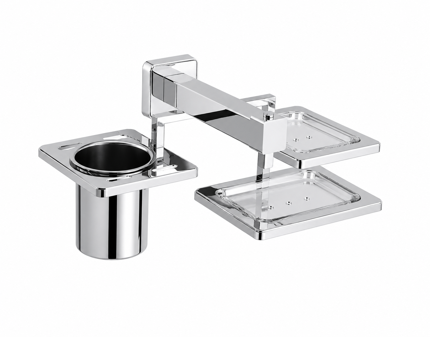 Bell Sanitary Wares | Premium Wall Mounted Three in One Tumbler Holder | Pack of 1