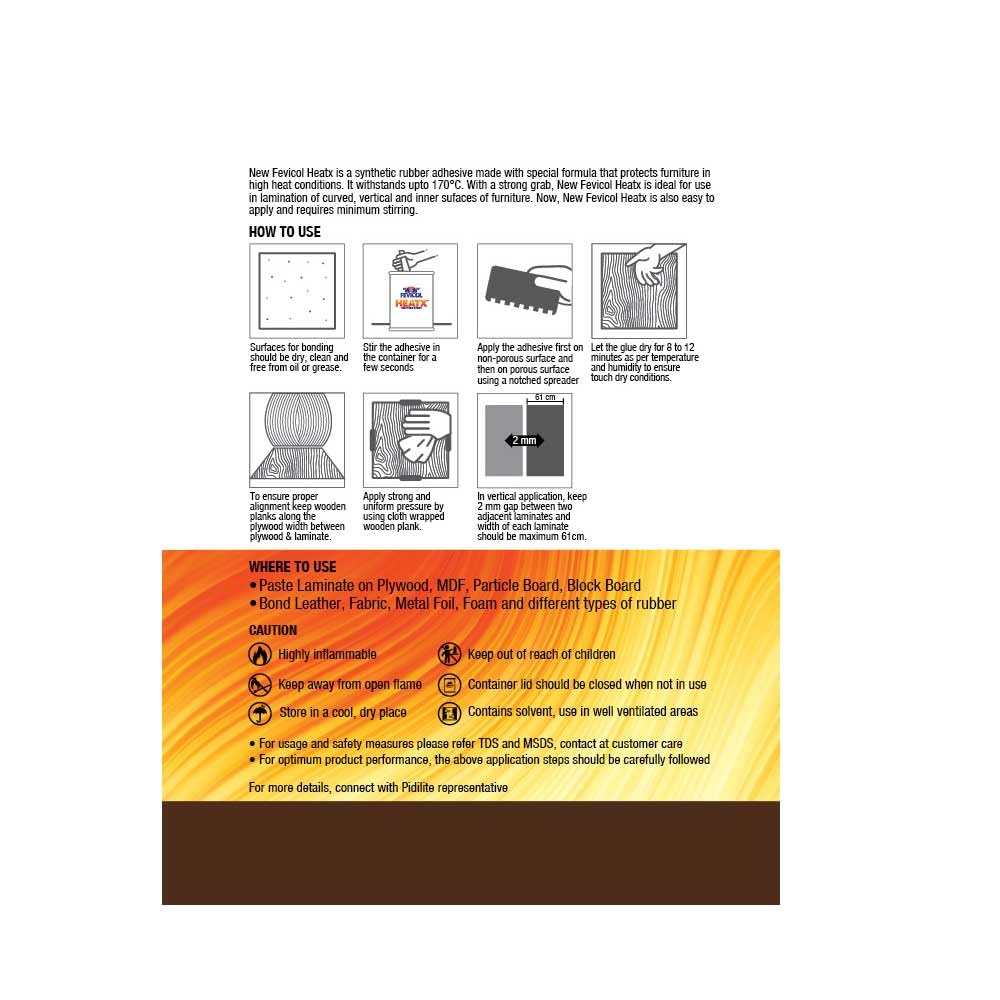 Fevicol HeatX Synthetic Rubber Heatproof Adhesive | Heat Resistant | Pack of 1 image 4