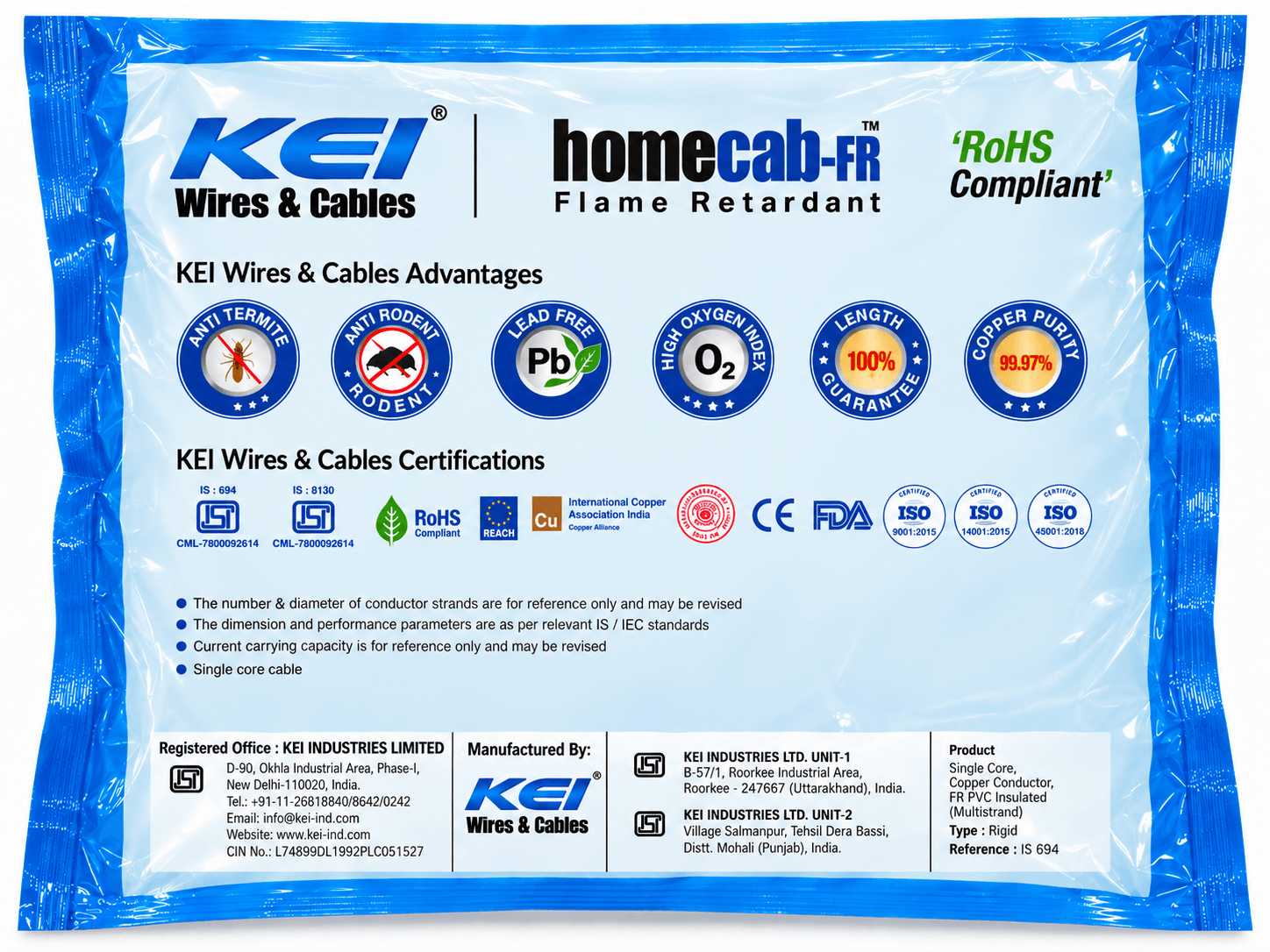 KEI Homecab FR PVC Insulated Single Core Flexible Industrial Wire | 300 m | Pack of 1 image 2