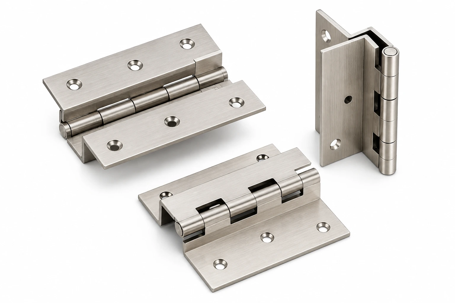 Dorpick Brass W Cabinet Hinge | SS Finish | Inset Type | For 19 mm Cabinet Door | Pack of 1