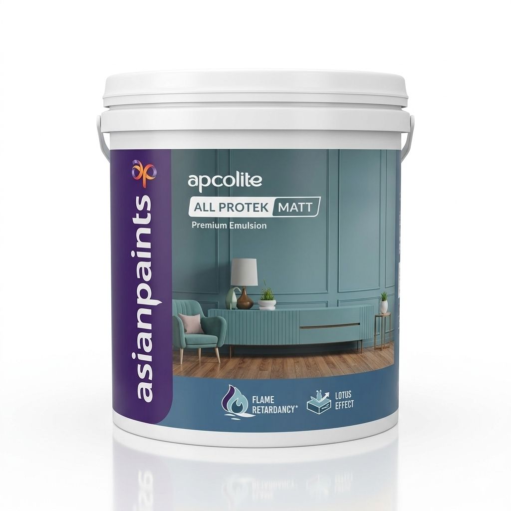 Asian Paints Apcolite All Protek Matt Premium Emulsion | Rich Matt Interior Wall Paint | Lotus Effect | Flame Retardant