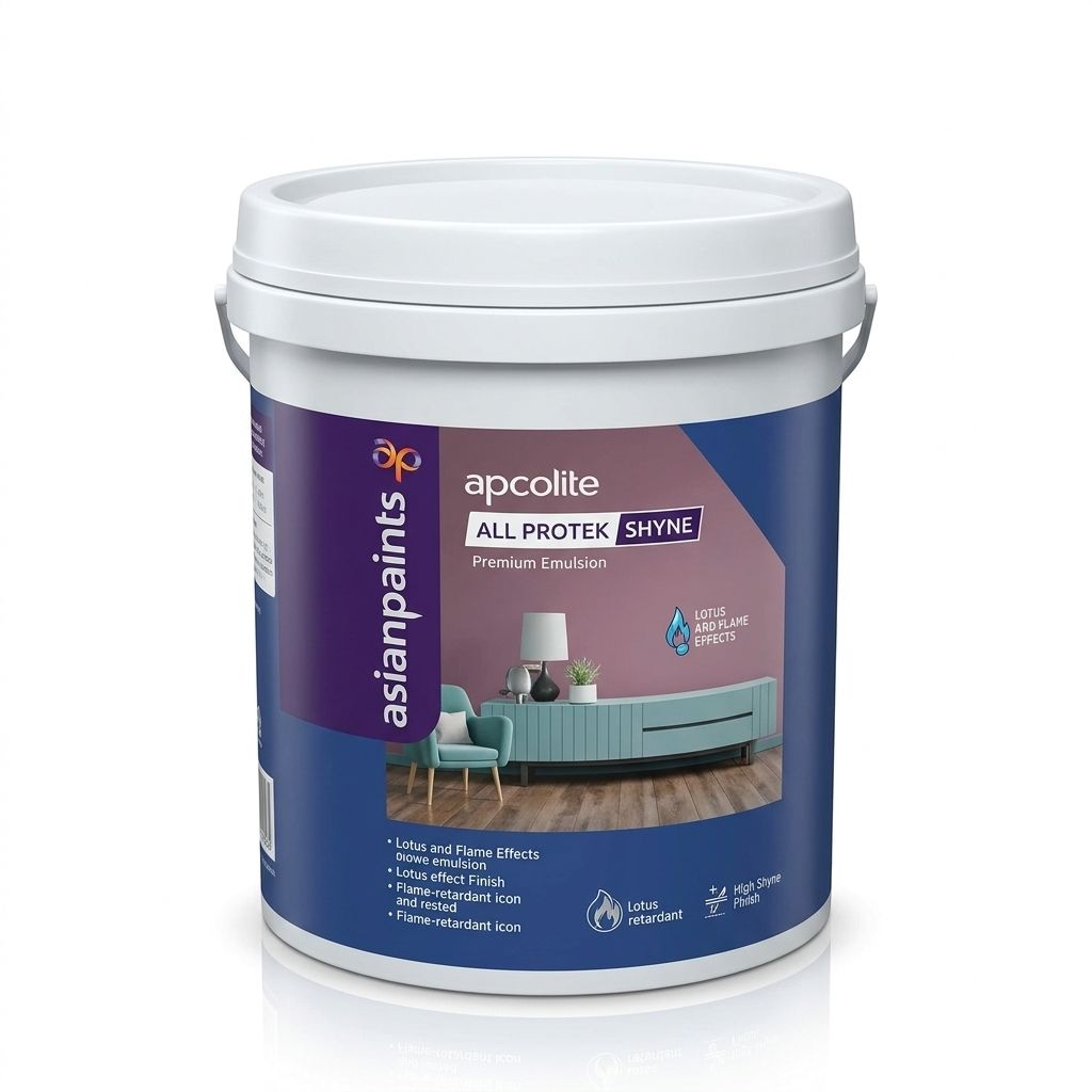 Asian Paints Apcolite All Protek Shyne Premium Emulsion | High Shyne Interior Wall Paint | Lotus Effect | Flame Retardant