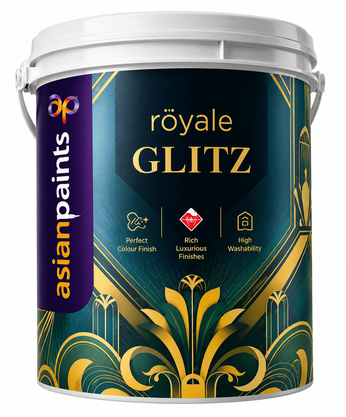 Asian Paints Royale Glitz Luxury Emulsion | Ultra Sheen Interior Wall Paint | Teflon Surface Protector | Stain Repellent