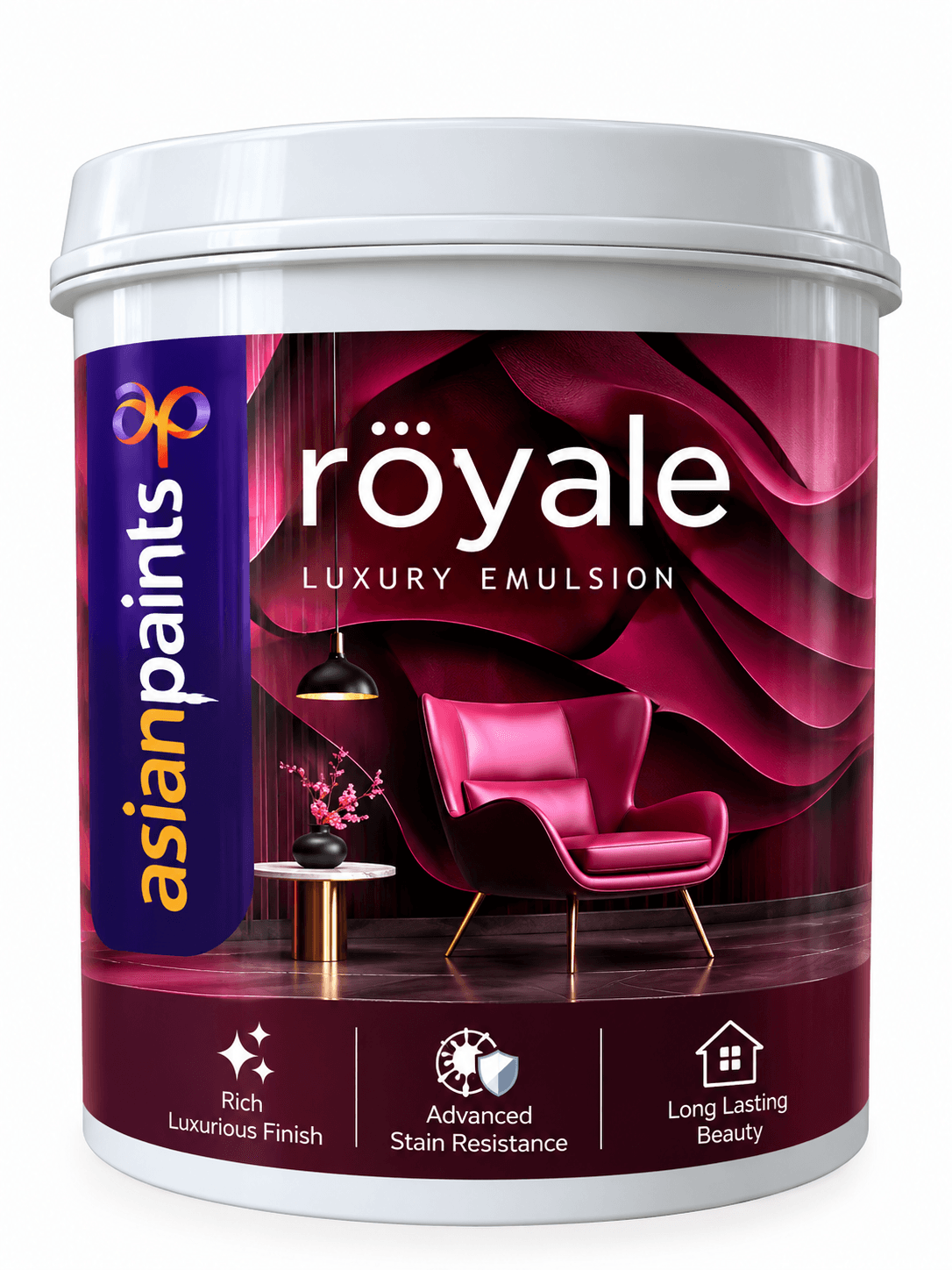 Asian Paints Royale Luxury Emulsion | Premium Interior Wall Paint | Rich Luxurious Finish | Stain Resistant | Pack of 1