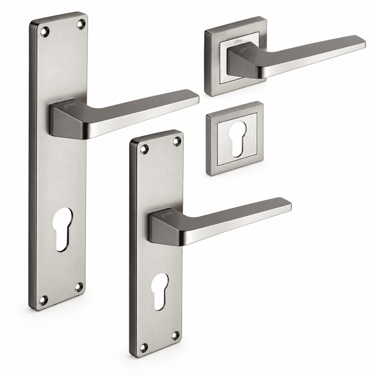 NEH16 Door Handle & Baby Latch Series | Satin Steel Finish | Door/Window Hardware image 2