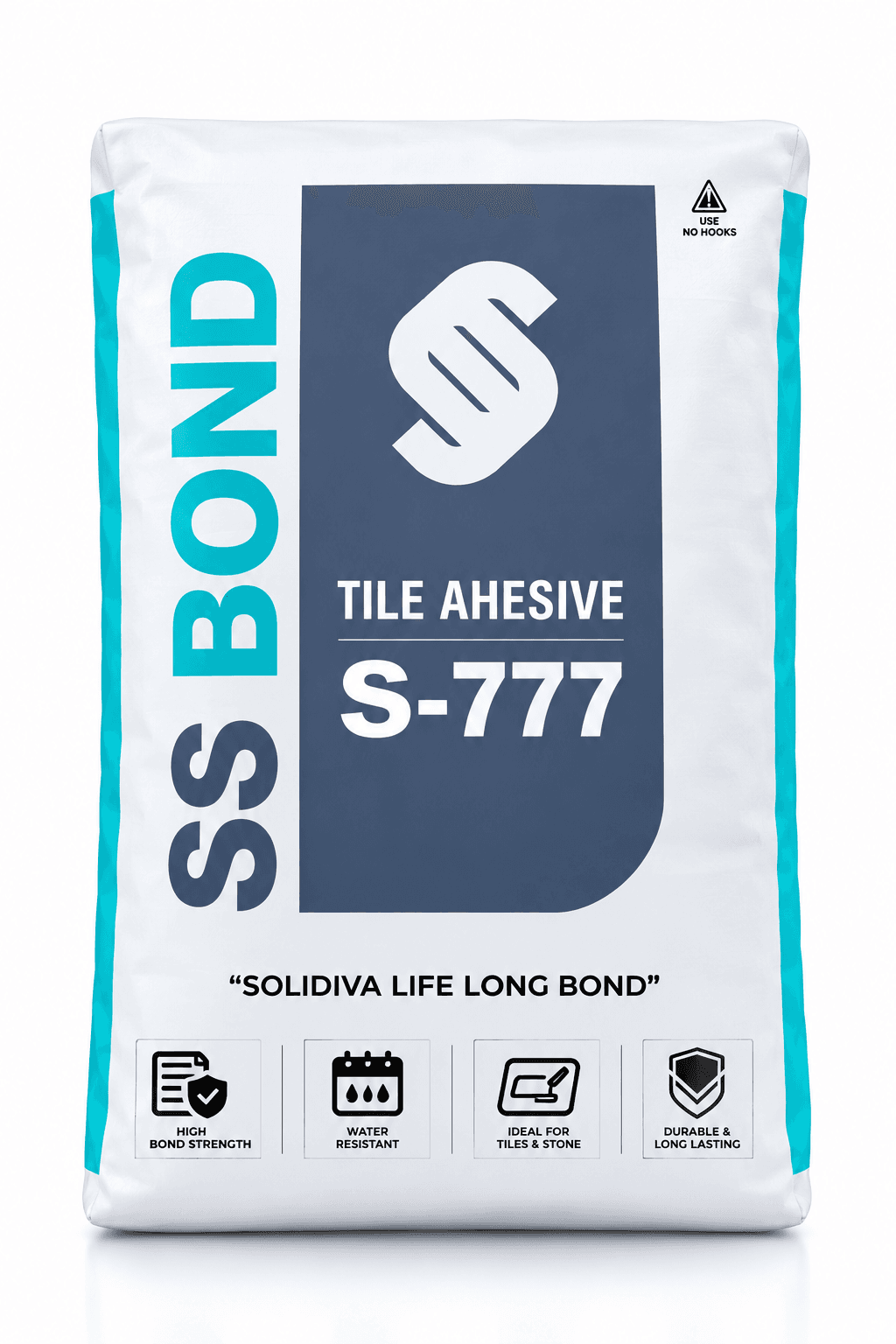 SS BOND S-777 Tile Adhesive | Vitrified Tiles & Natural Stone | Swimming Pools & Elevations | 20 KG | Pack of 1
