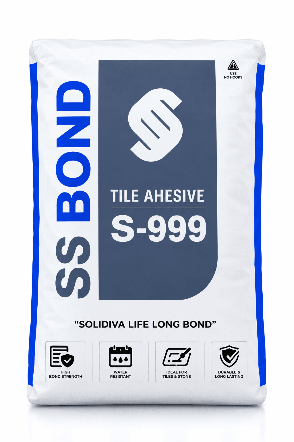 SS BOND S-999 Tile Adhesive | Premium Tiles, Marble & Granite | Elevations & Lift Areas | 20 KG | Pack of 1