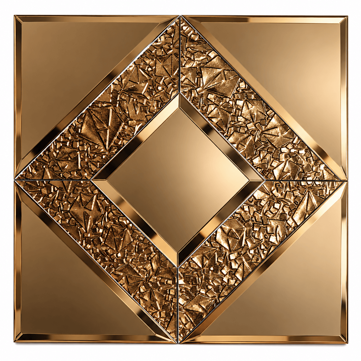 Self Adhesive Glass Mosaic Wall Tile | Decorative 3D Diamond Design | Glossy Finish | 1" x 1" | Pack of 1 image 3