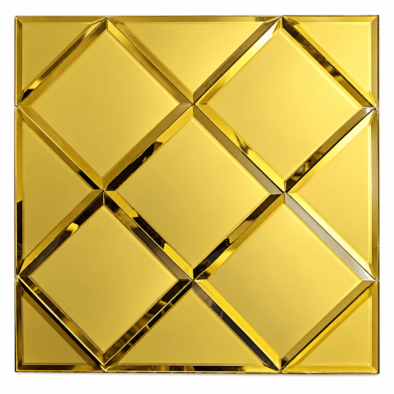 Self Adhesive Glass Mosaic Wall Tile | Decorative 3D Diamond Design | Glossy Finish | 1" x 1" | Pack of 1 image 2