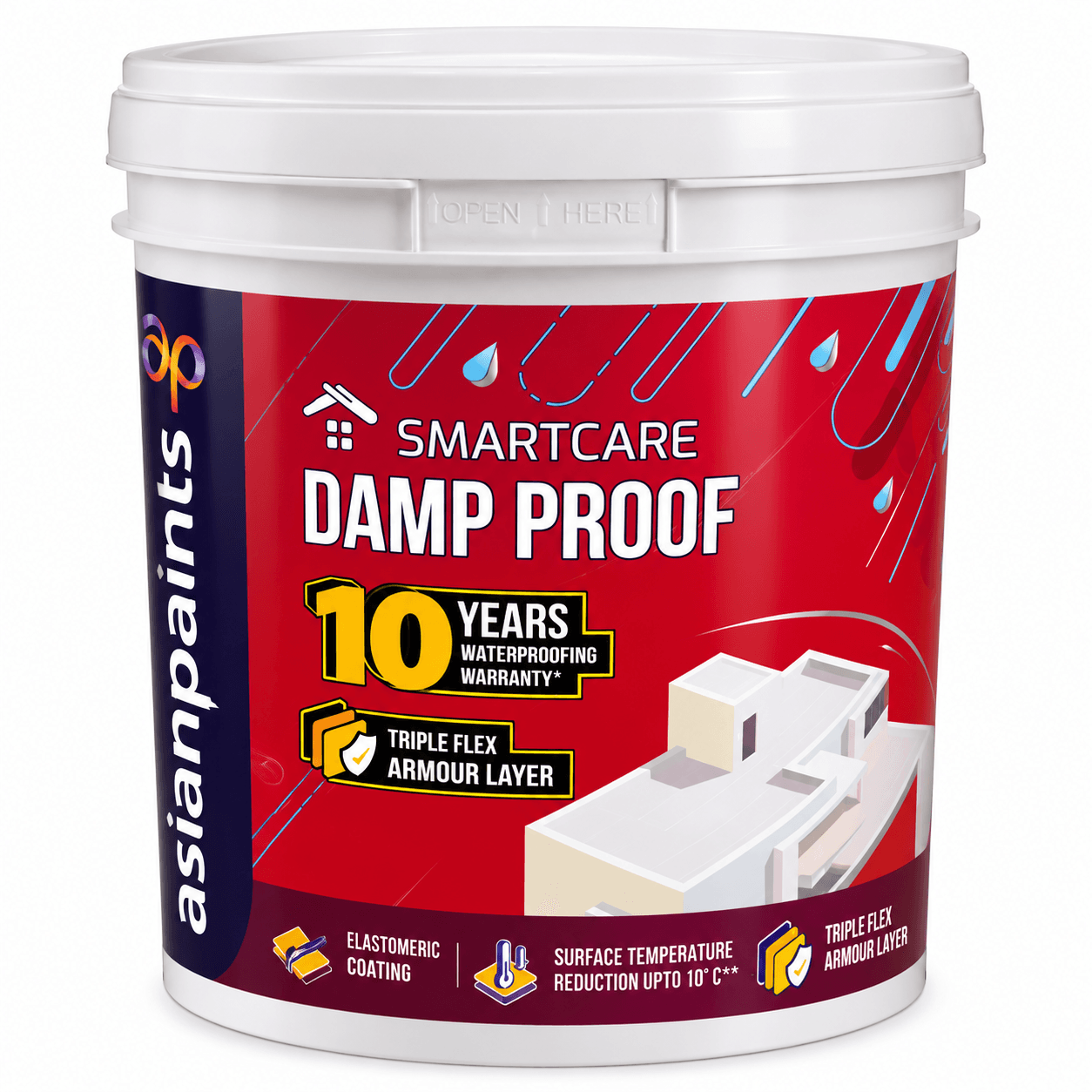 Asian Paints SmartCare Damp Proof | Waterproofing Coating | Triple Flex Armour Layer | Pack of 1